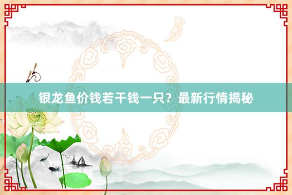 银龙鱼价钱若干钱一只？最新行情揭秘